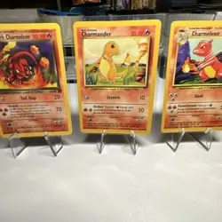 Team Rocket And Base Set Charmander And Dark Charmeleon. Vintage Pokemon Cards - Image 4