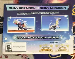 Shiny Koraidon & Miraidon Pokemon Scarlet Violet Code Card - Gamestop - Image 1