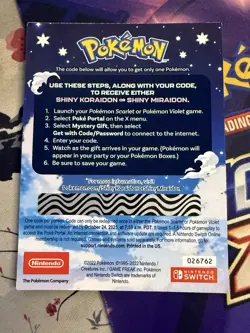 Shiny Koraidon & Miraidon Pokemon Scarlet Violet Code Card - Gamestop - Image 2