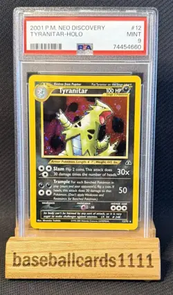 Pokemon Tyranitar Holo PSA 9 Mint Neo Discovery Card 12/75 P1 - Image 1