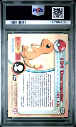 1999 TOPPS POKEMON TV #4 CHARMANDER PSA 9 - Image 2