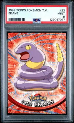 1999 TOPPS POKEMON TV #23 EKANS PSA 9 - Image 1