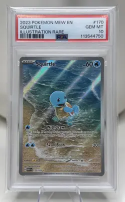 2023 POKEMON MEW EN-151 ILLUSTRATION RARE #170 SQUIRTLE PSA 10 GEM MINT S&V TCG - Image 1