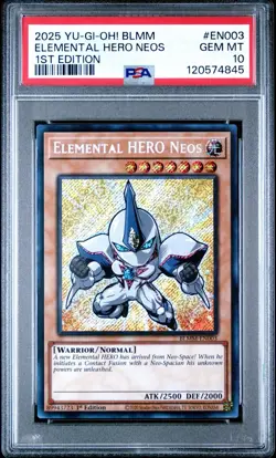 Yugioh Elemental HERO Neos - Battles of Legend: Monster Mayhem PSA 10 Gem Mint - Image 1