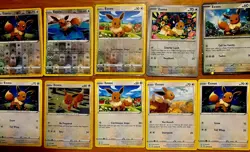 Pokemon Lot of Ten (10) Eevee Cards Many Expansions - Promo Reverse Holos Foil - Image 2