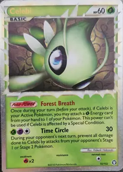 NM- Celebi Prime 92/102 2010 HS Triumphant Holo Rare Pokemon TCG Card!! - Image 1