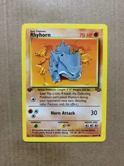 1st Edition Rhyhorn 61/64 Jungle Set - Common Pokemon Card - NM/Mint - Image 1