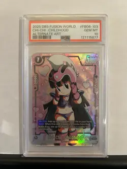 Dragonball Super Card Game Chi-Chi Childhood SR Alt Art FB06-103 PSA 10 - Image 1