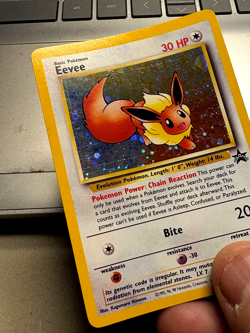EEVEE / Black Star Holo Promo Pokemon #11 Vintage 1999-2000 MP Card - Image 2