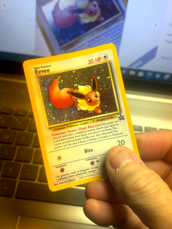 EEVEE / Black Star Holo Promo Pokemon #11 Vintage 1999-2000 MP Card - Image 4
