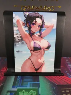 Shinobu Kocho Demon Slayer Art Card Glitter Anime Sexy Waifu CCG Collectible - Image 2