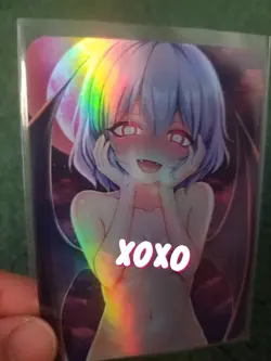 FANTASY BAT GIRL RAINBOW FOIL WAIFU ANIME CARD - Image 2