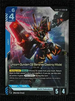 2025 Gundam Card Game Newtype Rising GD01 LR Unicorn O2 Banshee (Destroy Mode) - Image 1