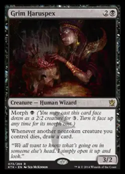 MTG Grim Haruspex, Khans of Tarkir, Heavily Played, English - Image 1