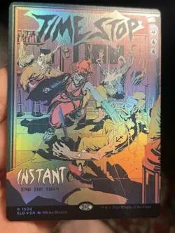 Time Stop • Borderless Poster Secret Lair Foil • SLD 1500 • MTG (2001) - Image 1