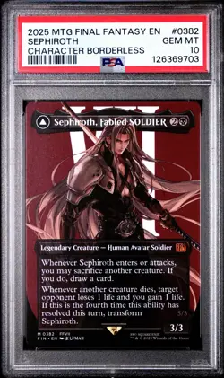 PSA 10 Sephiroth, Fabled SOLDIER (0382) (Borderless) Final Fantasy Regular - Image 1