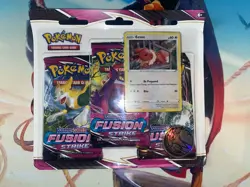 Pokemon Fusion Strike 3-Pack Blister w/ Eevee Promo Sealed - Image 1