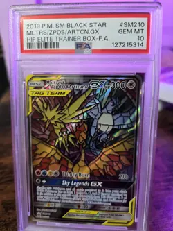 Pokemon Moltres Zapdos Articuno GX Hidden Fates Black Star Promo SM210 PSA 10 - Image 1