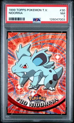 1999 TOPPS POKEMON TV #30 NIDORINA PSA 7 - Image 1