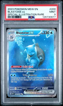 2023 POKEMON MEW EN-151 SPECIAL ILLUSTRATION RARE #200 BLASTOISE EX PSA 9 - Image 1