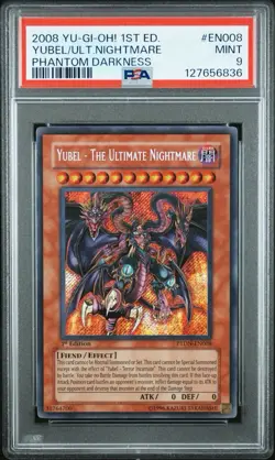 2008 Yu-Gi-Oh! Yubel - The Ultimate Nightmare PTDN 1st Edition Secret Rare PSA 9 - Image 1