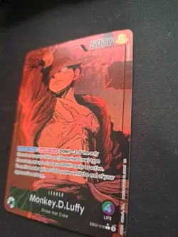 One Piece Card Game Monkey D. Luffy Leader EB02-010 Parallel Foil Red English - Image 1