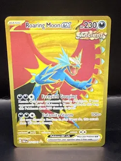 Pokemon TCG Roaring Moon EX Gold Hyper Rare Card Paradox Rift 262/182 - Image 1