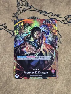 One Piece Card Game Monkey.D.Dragon Parallel OP07-001 Leader Rare NM English - Image 1