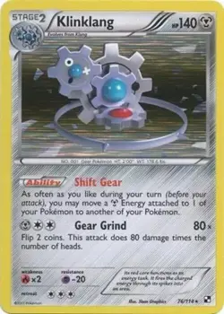 Klinklang 76/114 Holo Black and White Pokemon Card NM - Image 1