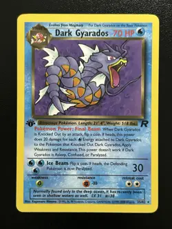DARK GYARADOS Pokemon Card - WOTC - 1st Edition - Team Rocket - 25/82 - NM (A) - Image 1