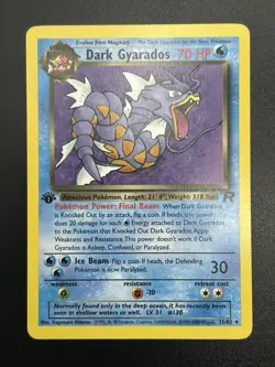 DARK GYARADOS Pokemon Card - WOTC - 1st Edition - Team Rocket - 25/82 - NM (A) - Image 2