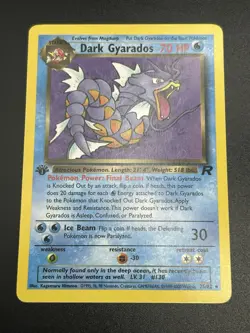 DARK GYARADOS Pokemon Card - WOTC - 1st Edition - Team Rocket - 25/82 - NM (A) - Image 3