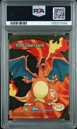 2000 TOPPS POKEMON TV ANIMATION CLEAR CARDS #PC3 CHARIZARD PSA 9 - Image 2