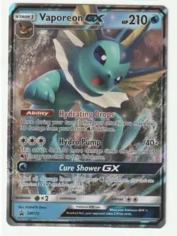 Vaporeon GX SM172 NM Black Star Promo Near Mint Holo Foil Pokemon Card SM 172 - Image 1