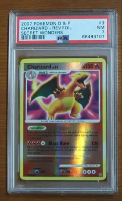 PSA 7 - Charizard #3/132 - Secret Wonders - Reverse Holo Pokemon Card - NM - Image 1