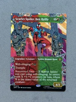 SCARLET SPIDER, BEN REILLY #214 Borderless MTG Spider-Man Rare Web-Slinger - NM - Image 1