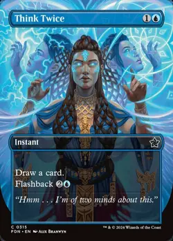 x4 Think Twice - Foil - Borderless C MTG Foundations M/NM, English - Image 1