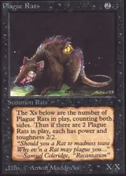 1 x Plague Rats - Unlimited - Moderate Play - MTG - Image 1