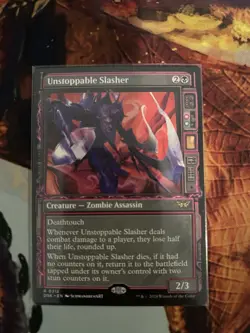 1x Unstoppable Slasher MTG Duskmourn: House of Horror Showcase Rare Nonfoil NM - Image 1