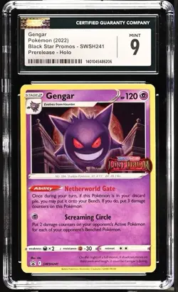 Pokemon Gengar SWSH241 Prerelease Holo Black Star Promos CGC 9 - Image 1