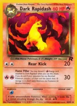Heavily Played, English Pokemon Regular Dark Rapidash - 44/82 - Uncommon - Unlim - Image 1