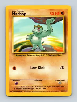 Machop 52/102 Pokemon Base Set Regular Common NM - Image 1