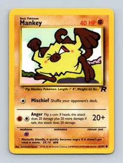Mankey 61/82 Pokemon Team Rocket Regular Common LP - Image 1