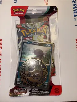 Pokemon TCG Obsidian Flames Blister Pack Single Paldean Wooper With Coin - Image 1