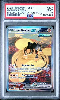 Pokemon TCG Iron Boulder ex 207/162 Temporal Special Illustration Rare PSA 9 - Image 1