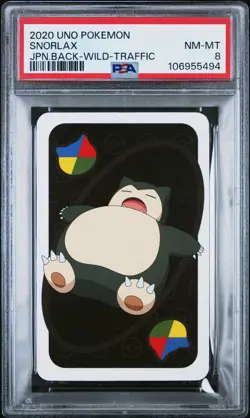 2020 UNO POKEMON JPN BACK-WILD-SNORLAX TRAFFIC SNORLAX PSA 8 - Image 1