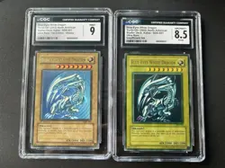 2002 Yu-Gi-Oh! Kaiba Blue-Eyes White Dragon CGC 8.5 NM SDK-001 Misprint FADED - Image 3