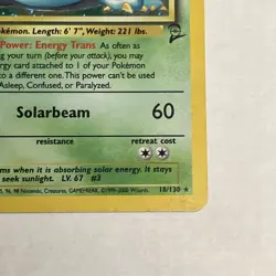 Pokemon TCG Venusaur Base Set 2 Holo Unlimited Rare Card 18/130 - Image 5