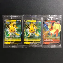 Pokemon Chinese Exclusive Flareon V Jolteon V RR Holo 3 packs cards - Image 1