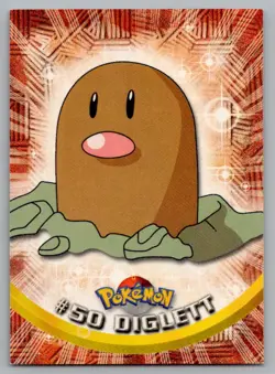 1999 TOPPS TV POKEMON CARDS 4TH PRINTING- RED TOPPS LOGO DIGLETT #50 - Image 1